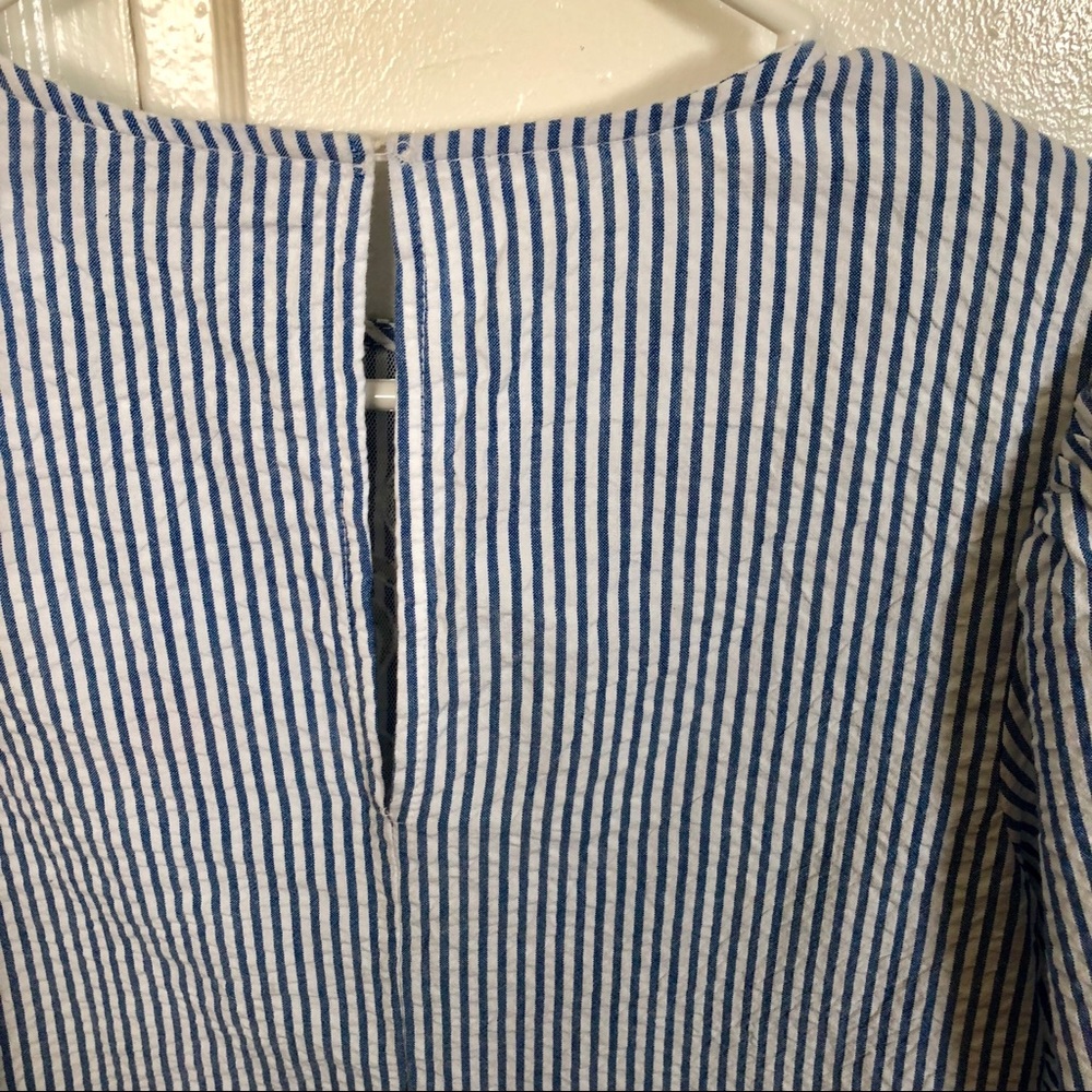 Zara Blue/White Stripe Blouse - Picture 5 of 5